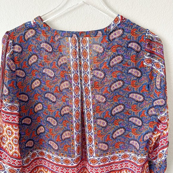 Fig and Flower | Boho Mixed Print Tunic Top Size Small - Picture 6 of 10